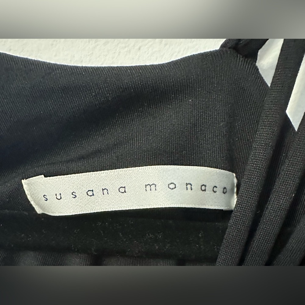 Susana Monaco Black Cold-Shoulder Strappy Long-Sleeve Mini Dress - Picture 3 of 4